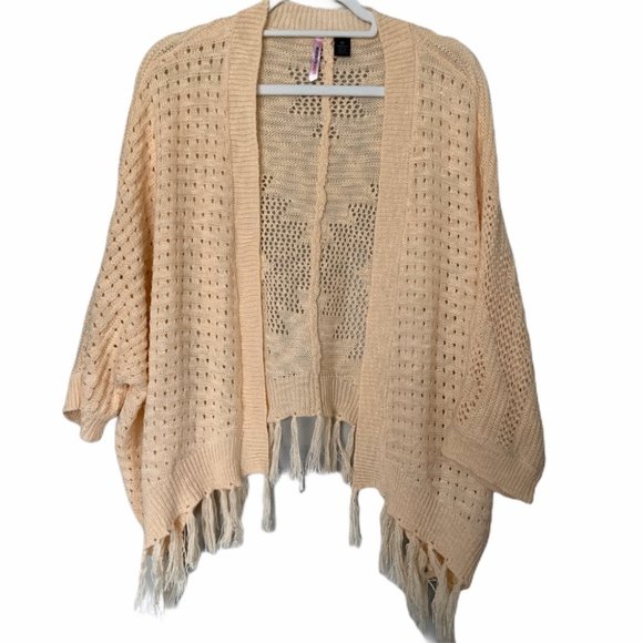 Love By Design Sweaters - Love By Design Peach Boho Fringe Aztec Cadigan